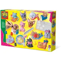 SES Creative - Støb Og Mal - Katte Og Hunde - - OneSize - Kreasæt