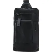 Piquadro Tallin - læder - taske - mono sling - sort - til mænd - 20 x 33 x 5 cm