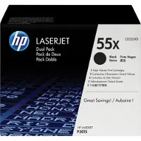 HP 55X Tonerkassette sort Twin-pack CE255XD Modsvarer: N/A