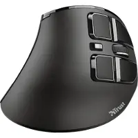 Trust Voxx - Lodret mus - ergonomisk - højrehåndet - optisk - 9 knapper - trådløs - Bluetooth, 2.4 GHz - trådløs modtager (USB)