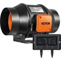 Vevor Inline-kanalventilator, 6-tommer 402 CFM med temperatur- og fugtighedsregulator, stille EC-motorventilations- og udstødningsventilator til kølebooster, væksttelte, hydroponik