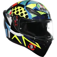 AGV K1 S Rossi vintertest 2020 Integralhjelm Sort/Gul/Blå/Grøn XL