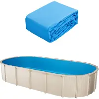 Vevor Oval Poolliner, 22 x 12,3 fod, Svømmepoolliner, Standard Gauge, Holdbar Vinyl Poolliner, Overlapningsstil, Poolliner Udskiftning til 52 tommer væghøjde over jorden swimmingpool, Ensfarvet