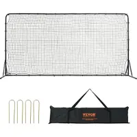 Vevor Fodbold Rebounder Net, 12x6FT Jern Fodboldtræningsudstyr, Sportsfodboldtræningsgave med Bærbar Taske, Volleyball Rebounder Væg Perfekt til Baghaveøvelse, Solotræning, Afleveringer