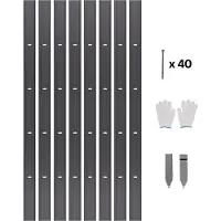 Vevor Metal Landskabskant, 8 pakker 72 tommer rustbestandig aluminiumslegering landskabskant, bøjelig havekant, kraftig plænekanthegn til blomsterbed, havesti
