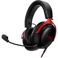 HyperX Cloud 3 - Headset - fuld størrelse - kablet - USB, 3,5 mm jackstik - sort, rød