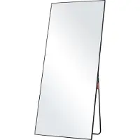 Vevor Spejl i fuld længde, 193 x 81 cm, ekstra stort stående, hængende eller lænende, rektangulært gulvspejl i hærdet stål med stativ, aluminiumsramme, fuld kropsspejl til stue, soveværelse, sort