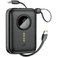 Dudao K14 10000mAh power bank with USB-C / Lightning cables - black - 10000 mAh