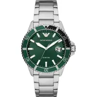 Giorgio Armani Herreur AR11338 World Explorer Grøn/Stål Ø42 mm