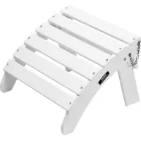Vevor Adirondack fodskammel, 17,7L x 19,7B x 13,8H tommer HDPE plastik foldbar Adirondack fodskammel, vejrbestandig fodstøtte til Adirondack stol, brugt til udendørs veranda, pool, græsplæne, baghave,