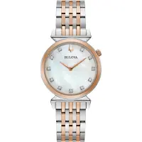 Bulova Dameur 98P192 Classic Hvid/Rosaguldtonet stål Ø30 mm
