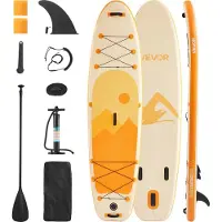 Vevor Oppusteligt Stand Up Paddleboard, 3,53m x 89cm x 15cm Bredt Ultralet SUP Paddleboard, Alt Tilbehør Inkluderet, Pumpe, Paddel, Finne, Rygsæk, Ankelline, Strop, Skridsikkert Dæk til Ungdom, Voksne