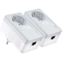 TP-LINK TL-PA4010PKIT AV500+ Powerline Kit with AC Pass Through - Powerline-adaptersæt HomePlug AV (HPAV) - kan sluttes til vægstik (pakke med 2)