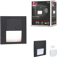 Paulmann 80004 Tsaro eckig 80x36mm 1W 80lm 230V 2700K Indbygget væglampe LED (RGB) 1 W Sort (mat)