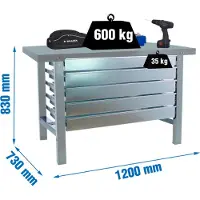 Simon Rack Simonwork (bancos De Trabajo) Bt6 5box Arbejdsbord 830x1200x730 Mm