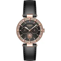 Versace Dameur VSPOS3621 Sertie N Crystal Sort/Læder Ø36