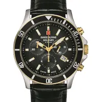 Swiss Alpine Military Herreur 7022.9547 Chrono Sort/Læder Ø42 mm