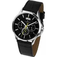 Jacques Lemans Herreur 1-1542A Sydney Sort/Læder Ø42 mm