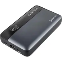 Intenso HE20000 - Powerbank - 20000 mAh - 100 Watt - 5 A - PD 3.1/PPS - 3 output-stikforbindelser (2 x USB-C, USB) - grå, sort