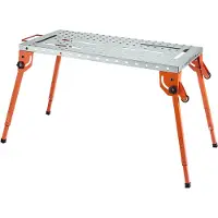 Vevor Sammenklappeligt Svejsebord 44" x 21", 500LBS Kapacitet Svejsebord med 4 niveauer justerbar højde, Arbejdsbænk i Kulstofstål med 6 værktøjspladser og 0,63" fiksturhuller til reparation af svejse