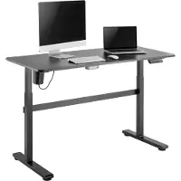 Ergoofficeeu Ergo Office electric desk, height adjustable, gray, max height 118cm 50 kg - with a tabletop for sitting work, ER-434