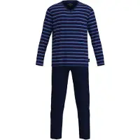 Götzburg Pyjamas lang navy / azur / pastelblå / carminrød