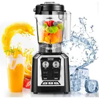 Vevor Professionel Blender, Kommercielle Bordblendere, 68 oz Plastkrukke Blenderkombination, Rustfrit Stål 3 Funktioner Blender, Til Frosne Drikkevarer, Shakes, Smoothies, Peree og Knusning af Is, Sor