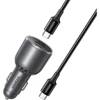 UGREEN Automobilinis įkroviklis EC705, USB-A + 2x USB-C, 130W + 1m 5A laidas