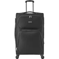 Vevor Softside Udvidelig Kuffert med Spinnerhjul, 24 tommer / 71 cm Softside Ternet Stor Kuffert, Let Ternet Kuffert med Udvidelig Lynlåslomme og TSA-lås, Sort