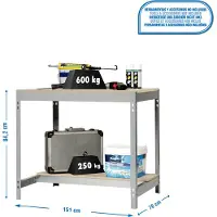 Simonwork (bancos De Trabajo) Bt0 Metalhylde 842x1510x760 Mm