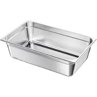 Vevor Rustfri Damppande til Hotel, Fuld Størrelse x 145 mm Dyb, 20,5 L Borddamppande, Anti-Jam Restaurantartikler Genanvendelig Rustfrit Cateringopbevaring til Hjemmet, Fest, Restaurant, Hotel, Buffet