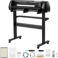 Vevor vinylskærer, 870 mm maks. fremføringsbredde, dobbelte klinger, justerbar kraft og hastighed, LED-display, vinylplotterskærerprinter med Signmaster-software til kompatibel med Windows og macOS