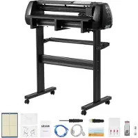 Vevor vinylskærer, 720 mm maks. fremføringsbredde, dobbelte klinger, justerbar kraft og hastighed, LED-display, vinylplotterskærerprinter med Signmaster-software til kompatibel med Windows og macOS