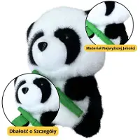 Lean Toys bamse/plys panda med bambus 18 cm