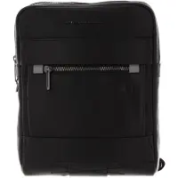 Piquadro Obidos crossbody taske i læder, lille, sort, 22 x 28 x 5 cm