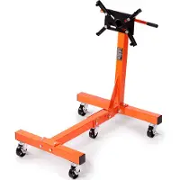 Vevor motorstativ, 1500 lbs (3/4 ton) roterende motormotorstativ med 360 graders justerbart hoved, støbejerns foldbar motorhejsevogn, 5 hjul, 4 justerbare arme, til køretøjsvedligeholdelse