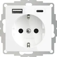 USB STIKKONTAKT MED 2 RW SKINNENDE.