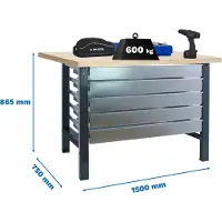 Simonwork (bancos De Trabajo) Bt6 5box Metalhylde 865x1500x750 Mm