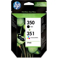 HP Pakke med 2 stk. 350 sort/351 trefarvet Original