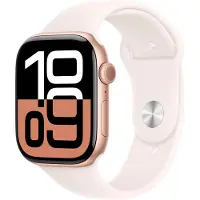 Apple Watch Series 10 (GPS + Cellular) - 46 mm - roseguldaluminium - smart ur med sportsbånd - fluoroelastomer - lyserød - båndstørrelse: M/L - 64 GB - LTE, Wi-Fi 4, UWB, Bluetooth - 4G - 35.3 g