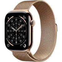 Apple Watch Series 11 GPS + Cellular 46mm Gold Titanium Case with Gold Milanese Loop - M/L
