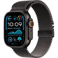 Apple Watch Ultra 2 - 49 mm - sort titanium - smart ur med milanesisk løkke - båndstørrelse: M - 64 GB - LTE, Wi-Fi 4, UWB, Bluetooth - 4G - 61.8 g