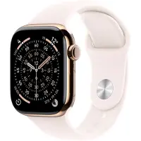 Apple Watch Series 11 GPS + Cellular 46mm Gold Titanium Case with Light Blush Sport Band - M/L