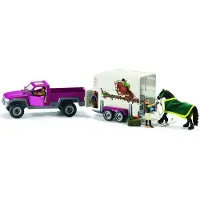 Schleich Horse Truck and Trailer Toys - 14 Stykke Pickup Truck & Trailer Playset med Horse Figurine Rider Action Figur og pony tilbeh?r til piger