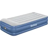 Bestway Tritech Twin Reinforced Enkel Luftmadras Med Indbygget Pumpe