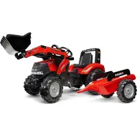 Falk CASE IH Puma 240CVX Pedal traktor til børn m/Frontskovl + Trailer