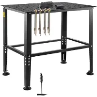 Vevor svejsebord 36" x 24", 800LBS kapacitet svejsearbejdsbord, kraftig arbejdsbænk med 0,63" fiksturhuller og skridsikre fodpuder til svejsemontering og reparationsarbejde