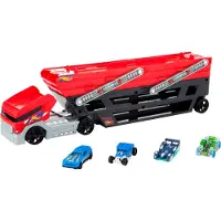 Hot Wheels Mega Hauler + 4 Cars Vehicles