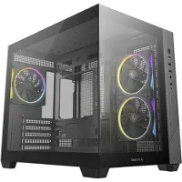 DeepCool CG330 3F - Micro-ATX - micro ATX - sidepanel med vindue (hærdet glas) - ingen strømforsyning (ATX / SFX / SFX-L) - sort - USB/Lyd
