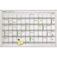 Franken JetKalender 703 - Tørslette-planlæggertavle - årlig - vægmonterbar - 900 x 600 mm - magnetisk - hvid - sølvramme med lysegrå hjørner